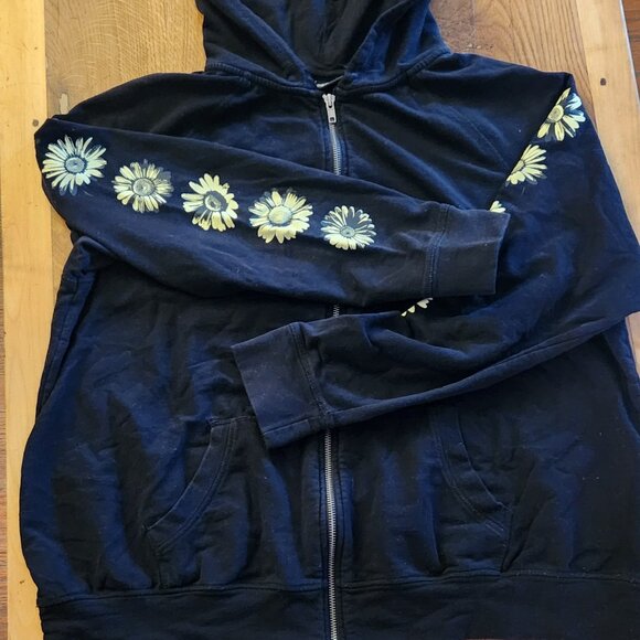 Lovesick Skull and Sunflowers Graphic Zip Hoodie - Picture 4 of 7